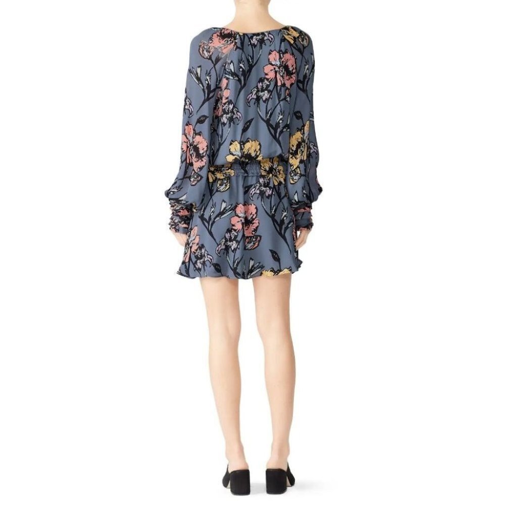 Ramy Brook Gray Blue Floral Milene Dress $465 - Picture 4 of 14